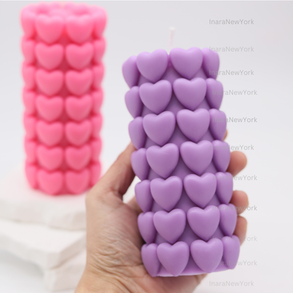 love heart  pillar candle |  valentines candle| love candle | sculptural candle | newly weds candle, wedding gift | custom