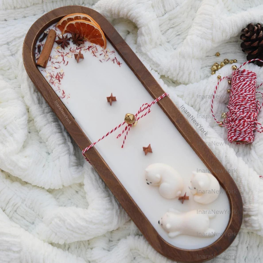 Christmas candle| Farmhouse dough bowl Candle | winter gift | holiday gift | custom scent| farmhouse candle | doughbowl scented candle