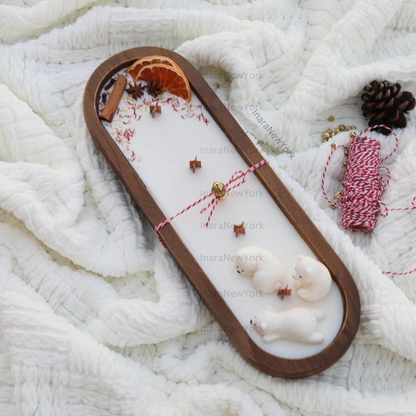 Christmas candle| Farmhouse dough bowl Candle | winter gift | holiday gift | custom scent| farmhouse candle | doughbowl scented candle