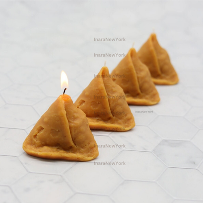 Samosa candle | Indian décor | Indian candle | housewarming | Diwali gift| puja gift| ladoo candle | mithai box |