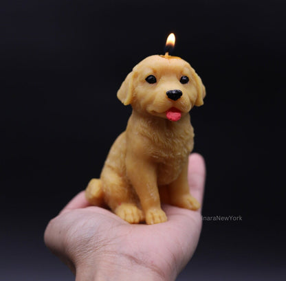 golden retriever dog shaped | sculptural | housewarming candle |birthday | gift | doggy | personalized candle | dog candle