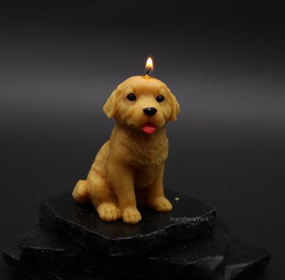 golden retriever dog shaped | sculptural | housewarming candle |birthday | gift | doggy | personalized candle | dog candle