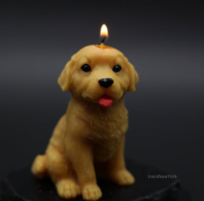 golden retriever dog shaped | sculptural | housewarming candle |birthday | gift | doggy | personalized candle | dog candle