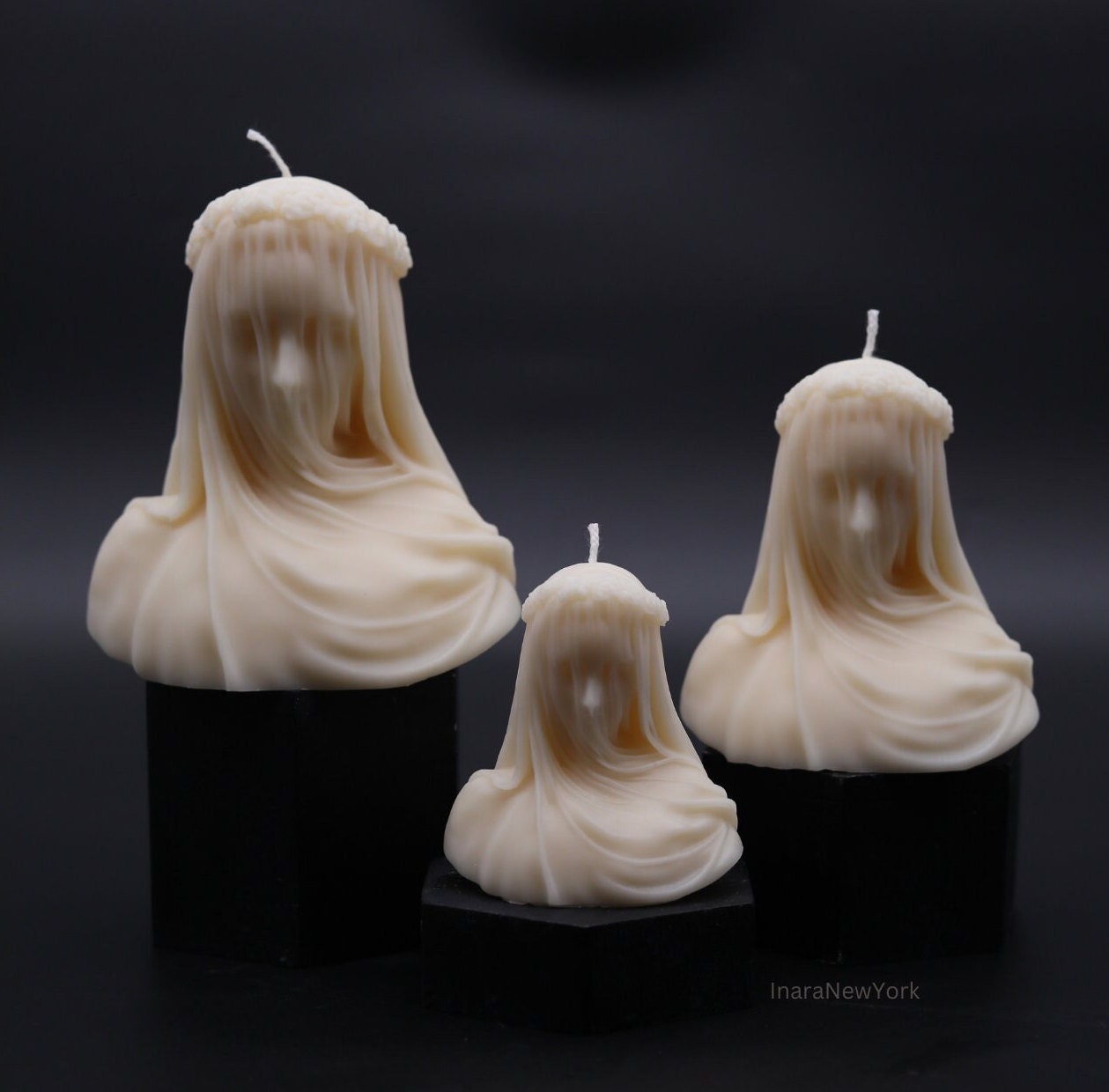 virgin veiled lady | holiday décor | sculptural candle | housewarming candle | handmade candle | abstract face candle |