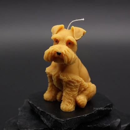 schnauzer dog shaped | sculptural | housewarming candle |birthday | gift | doggy | personalized candle | dog candle