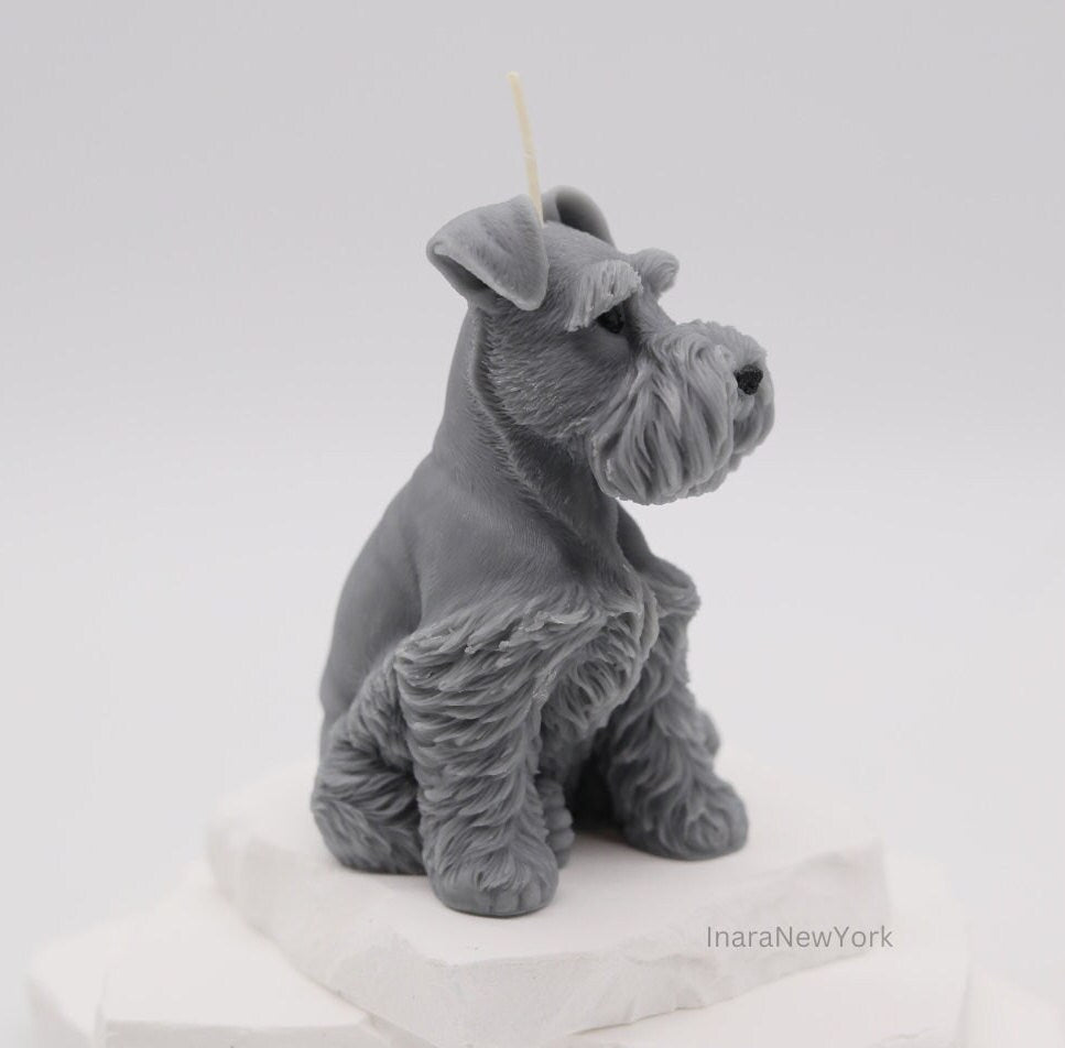 schnauzer dog shaped | sculptural | housewarming candle |birthday | gift | doggy | personalized candle | dog candle