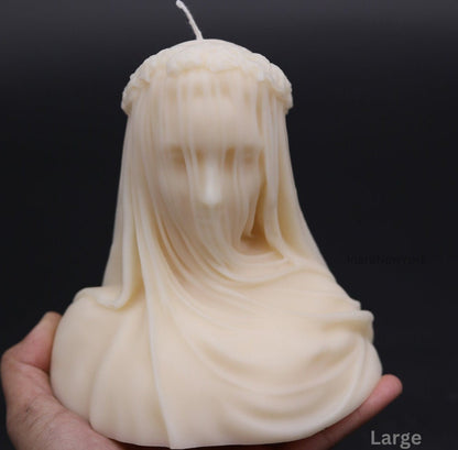 virgin veiled lady | holiday décor | sculptural candle | housewarming candle | handmade candle | abstract face candle |