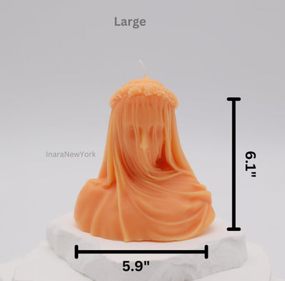 Free shipping | virgin veiled lady | holiday décor | sculptural candle | housewarming candle | handmade candle | abstract face candle