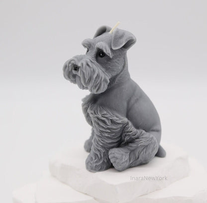 schnauzer dog shaped | sculptural | housewarming candle |birthday | gift | doggy | personalized candle | dog candle