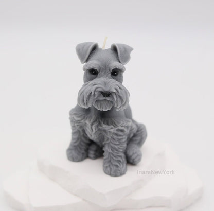 schnauzer dog shaped | sculptural | housewarming candle |birthday | gift | doggy | personalized candle | dog candle