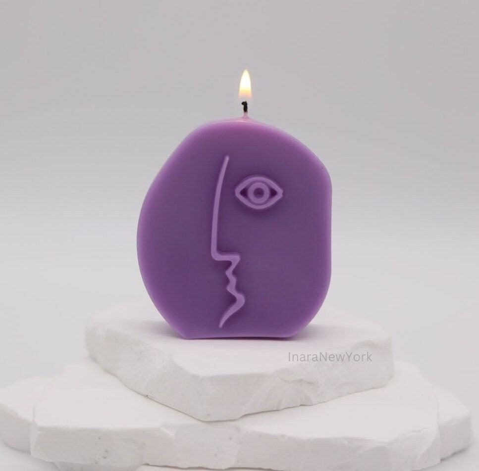 modern minimalistic home décor, abstract face candle, veiled lady candle, abstract home décor, housewarming gift