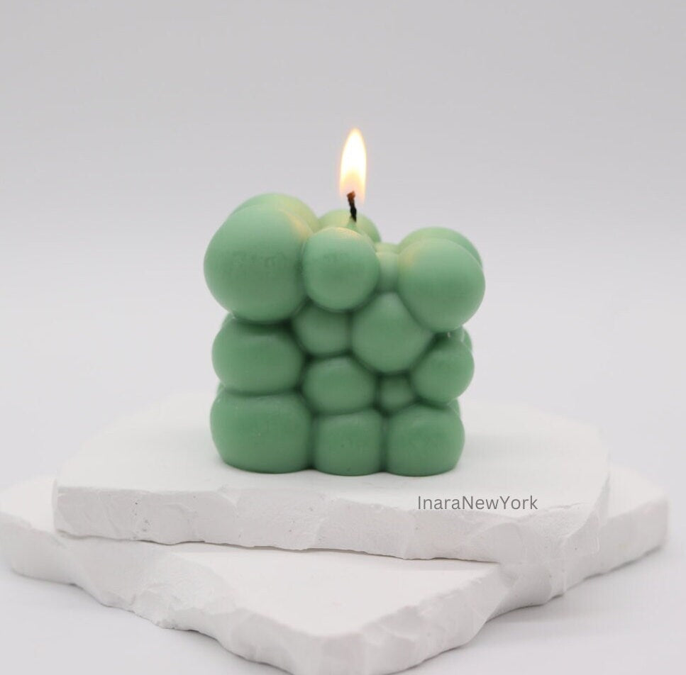 Free shipping | bubble candle | sculptural candle | housewarming candle | handmade candle | bubble cube candle | custom gift | new year gift