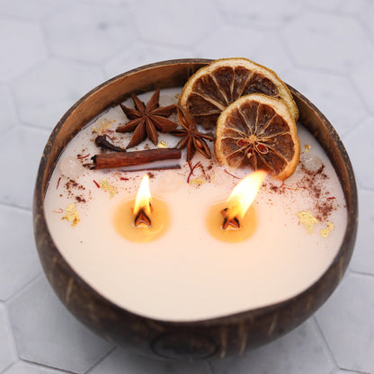 pumpkin chai Scented | Coconut shell Candle | All Natural | chakra healing Candle | housewarming | holiday gift | pumpkin