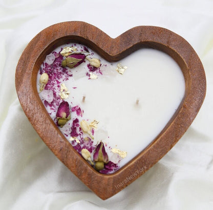 heart dough bowl | rose dough bowl candle | farmhouse candle| gift | rustic Candle | soy candle | custom farmhouse décor| anniversary