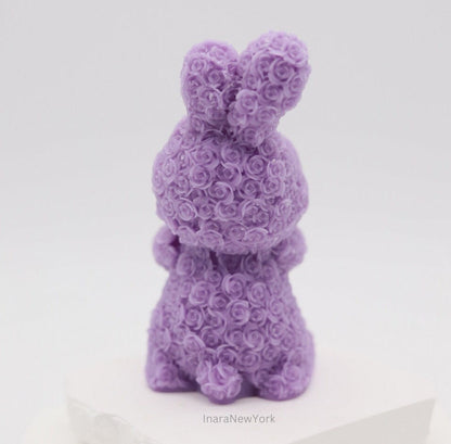 bunny teddy candle | birthday | anniversary | valentines day gift| baby shower gift| bunny heart teddy candle| custom gift