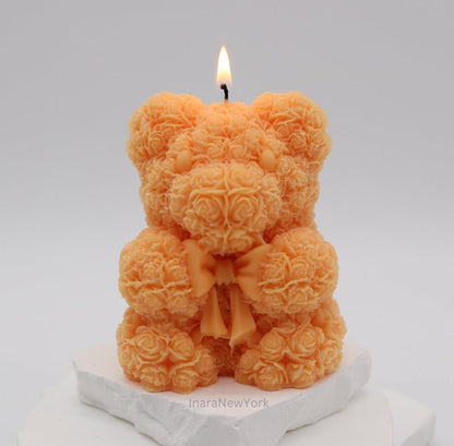 Teddy bear candle | birthday | anniversary | valentines day gift| baby shower gift| flower teddy candle| custom gift | cute