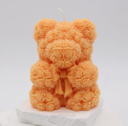 Teddy bear candle | birthday | anniversary | valentines day gift| baby shower gift| flower teddy candle| custom gift | cute