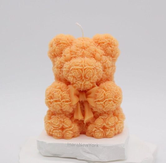 Teddy bear candle | birthday | anniversary | valentines day gift| baby shower gift| flower teddy candle| custom gift | cute