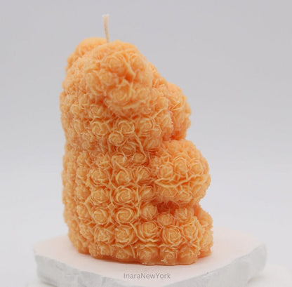 Teddy bear candle | birthday | anniversary | valentines day gift| baby shower gift| flower teddy candle| custom gift | cute
