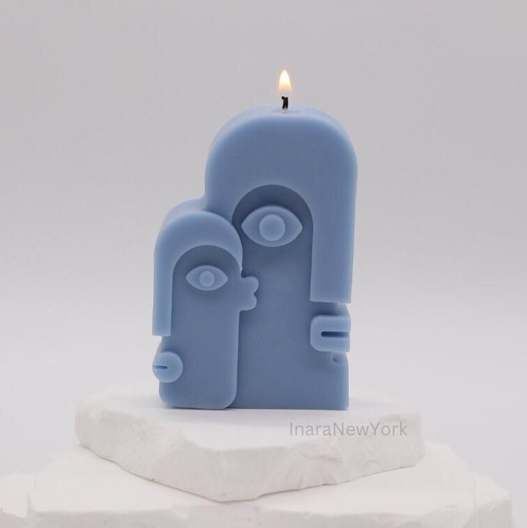 modern minimalistic home décor, abstract face candle, veiled lady candle, abstract home décor, housewarming gift