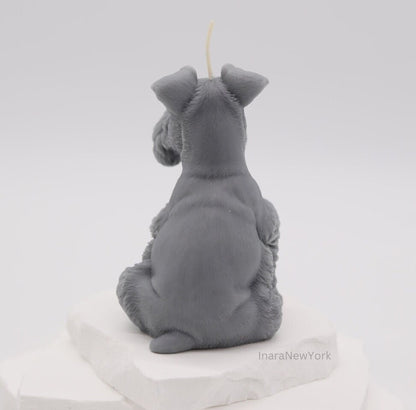 schnauzer dog shaped | sculptural | housewarming candle |birthday | gift | doggy | personalized candle | dog candle