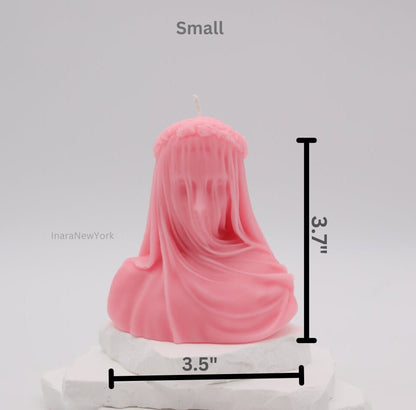Free shipping | virgin veiled lady | holiday décor | sculptural candle | housewarming candle | handmade candle | abstract face candle