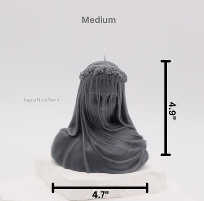 Free shipping | virgin veiled lady | holiday décor | sculptural candle | housewarming candle | handmade candle | abstract face candle