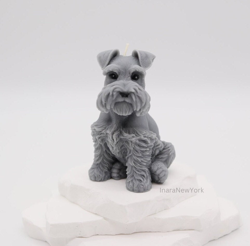 schnauzer dog shaped | sculptural | housewarming candle |birthday | gift | doggy | personalized candle | dog candle