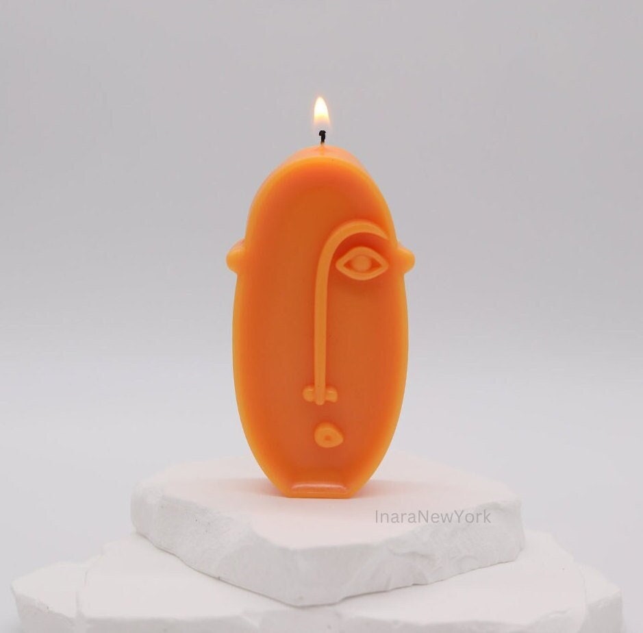 modern minimalistic home décor, abstract face candle, veiled lady candle, abstract home décor, housewarming gift