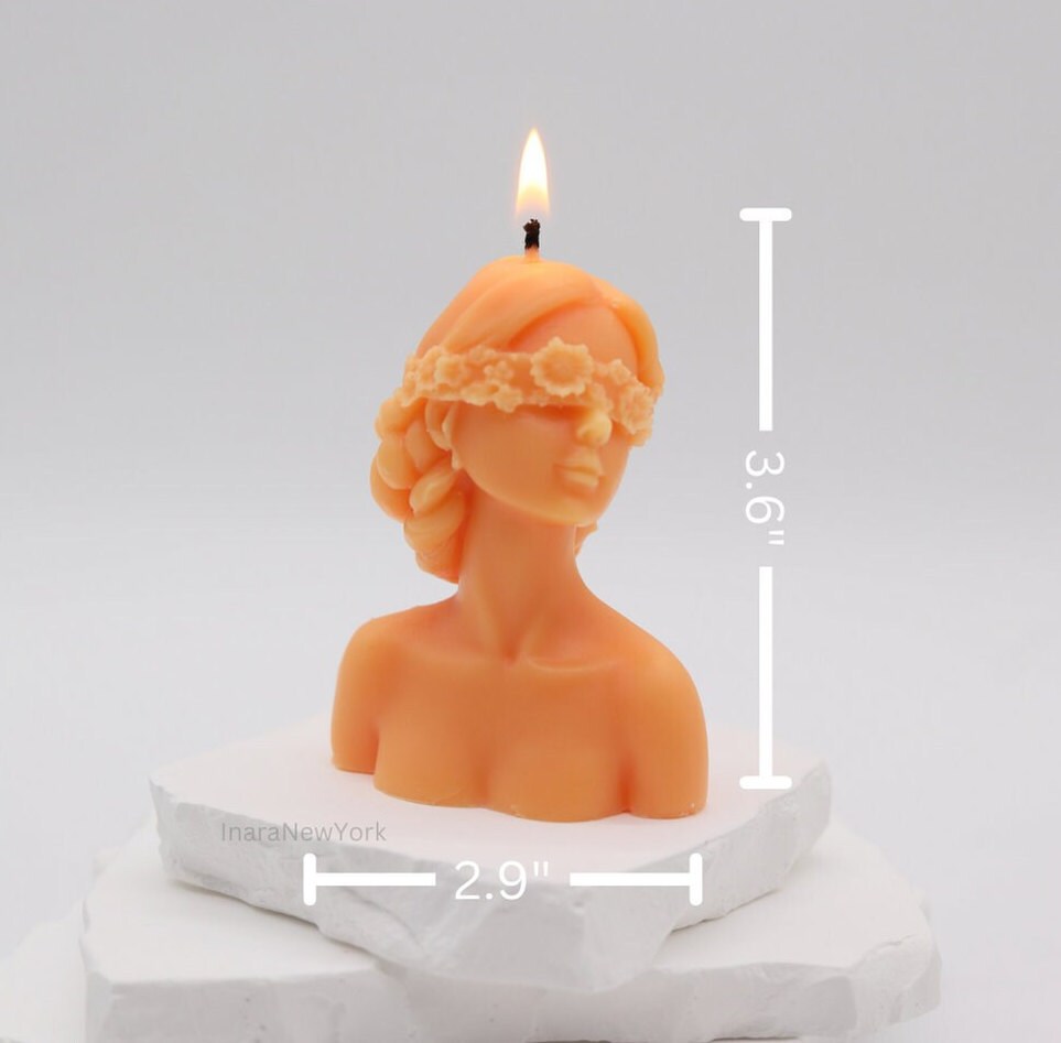 blindfolded closed eyes lady candle |sculptural candle | housewarming candle | abstract candle | woman body candle | custom gift