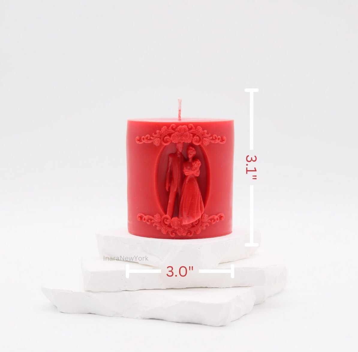 wedding pillar candle | valentines candle| love candle | sculptural candle | newly weds candle, wedding gift | custom