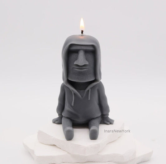 stone man candle | hoodie candle| sculptural candle | housewarming | abstract candle | custom marvel gift for him|