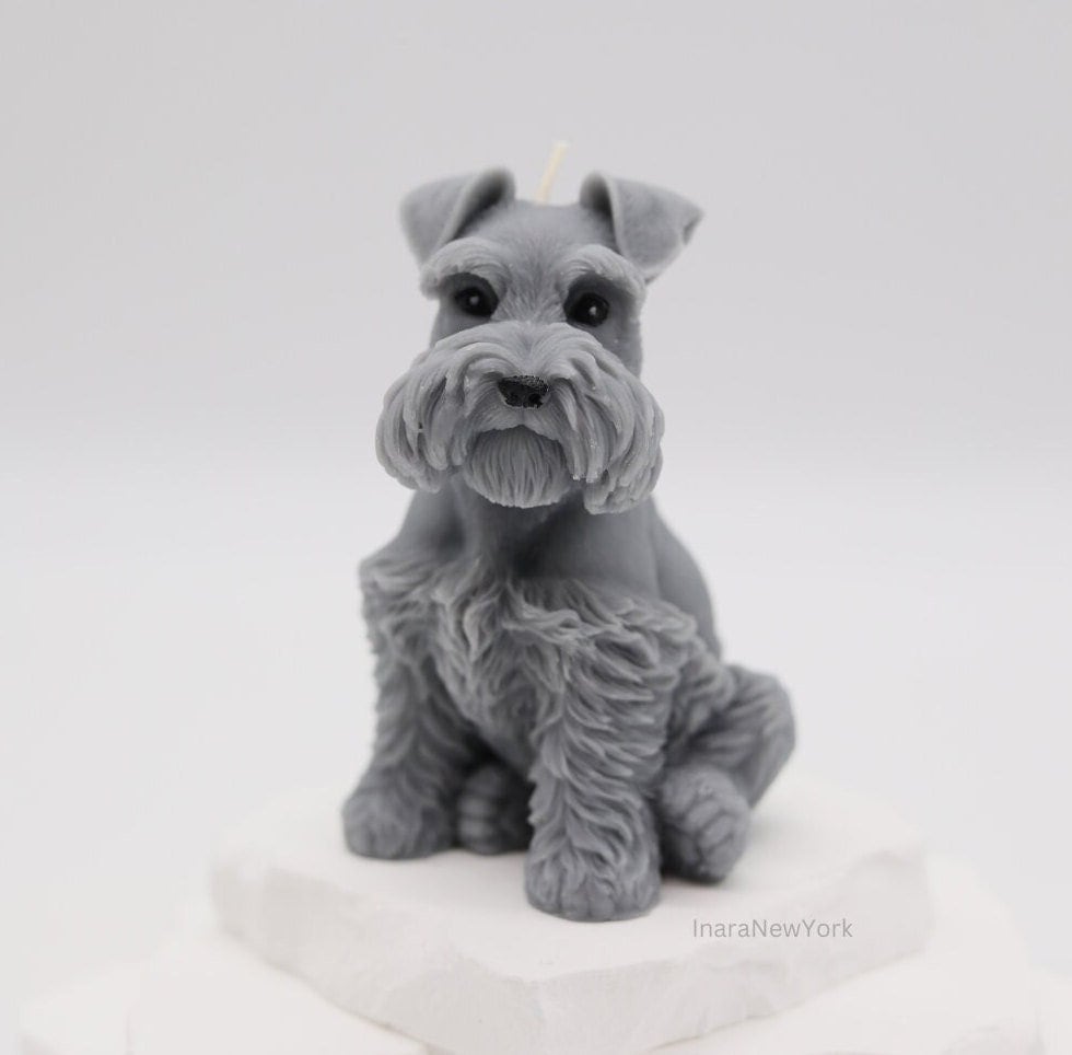 schnauzer dog shaped | sculptural | housewarming candle |birthday | gift | doggy | personalized candle |  dog candle, DOGGY, DOGS, dog mom