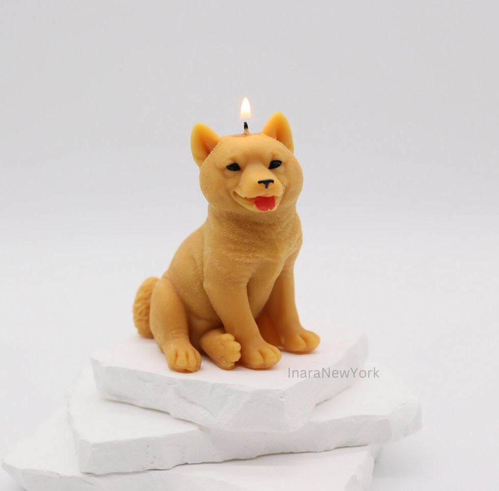 husky malamute dog shaped | sculptural | housewarming candle |birthday | gift | doggy | personalized candle | dog candle