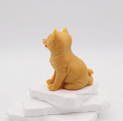 husky malamute dog shaped | sculptural | housewarming candle |birthday | gift | doggy | personalized candle | dog candle