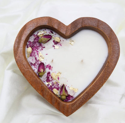 heart dough bowl | rose dough bowl candle | farmhouse candle| gift | rustic Candle | soy candle | custom farmhouse décor| anniversary