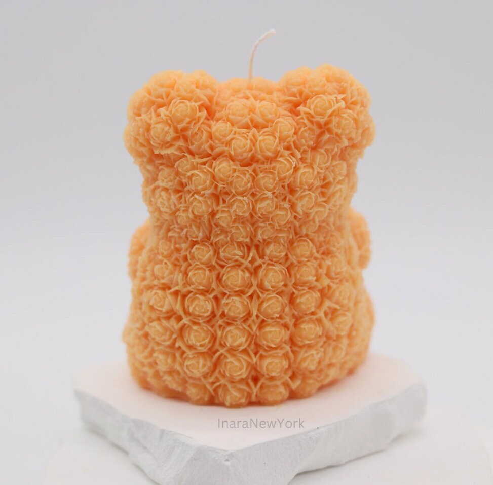 Teddy bear candle | birthday | anniversary | valentines day gift| baby shower gift| flower teddy candle| custom gift | cute
