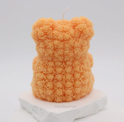 Teddy bear candle | birthday | anniversary | valentines day gift| baby shower gift| flower teddy candle| custom gift | cute