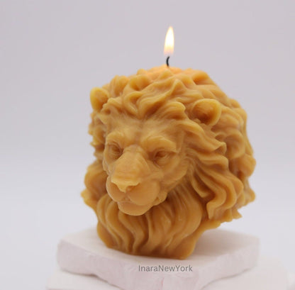 lion head candle, lion candle, rustic farmhouse décor, housewarming gift, agooboo lion candle, inara newyork  candle, lion candle, lion face, lion dance,