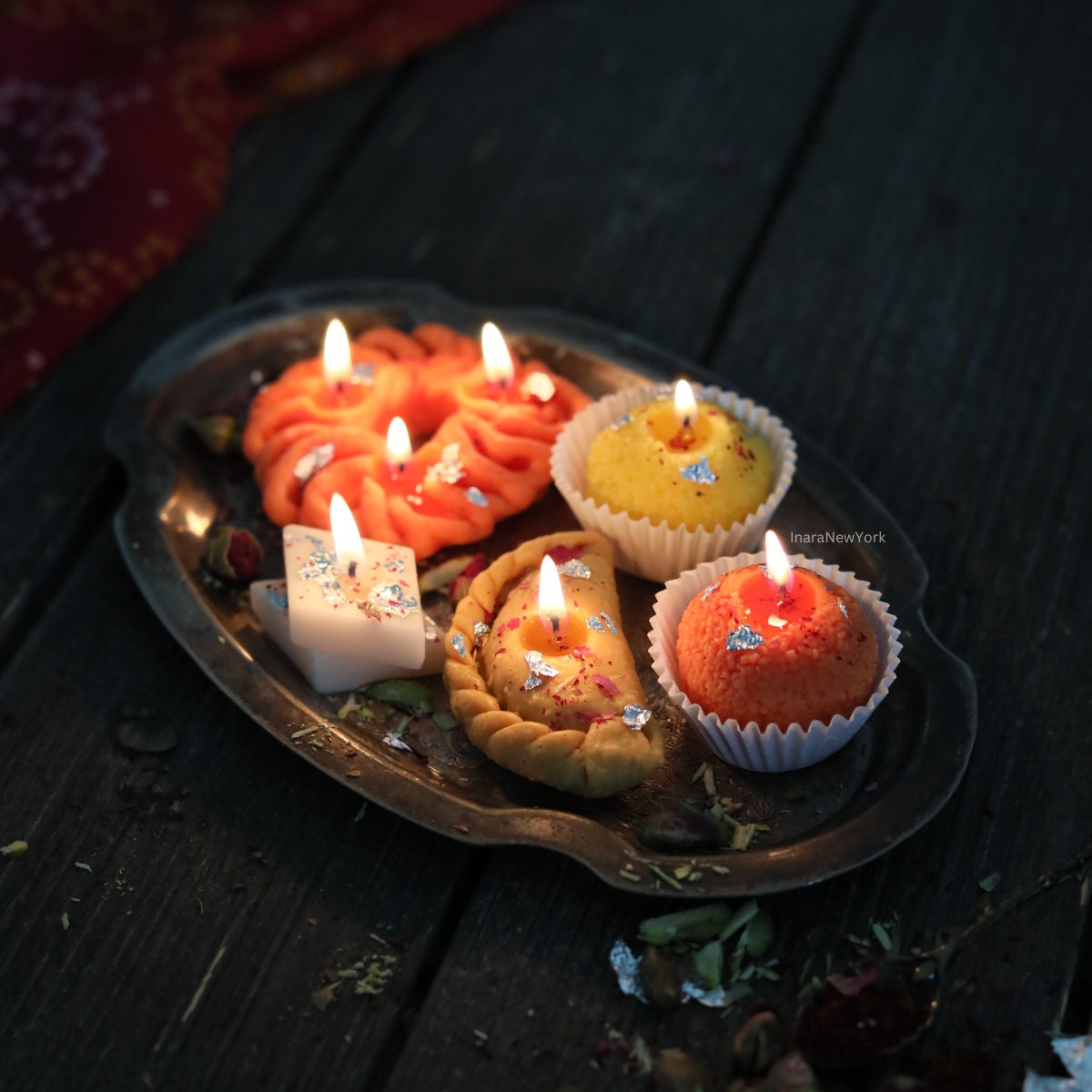 Free shipping| 8 pcs imarti dessert candle | Diwali décor | Indian candle | housewarming | Diwali gift| puja gift| ladoo mithai box