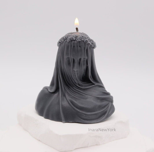 veiled lady, sculptural candle , abstract candle,  virgin lady , custom gift, agooboo, goddess, roman goddess candle, sexy body candle, modest minimalistic home décor