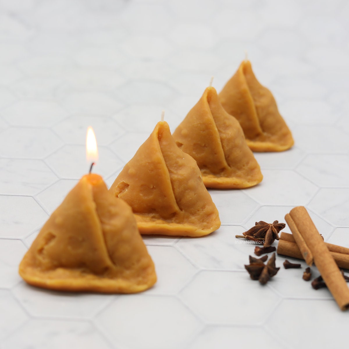 Samosa candle | Indian décor | Indian candle | housewarming | Diwali gift| puja gift| ladoo candle | mithai box |