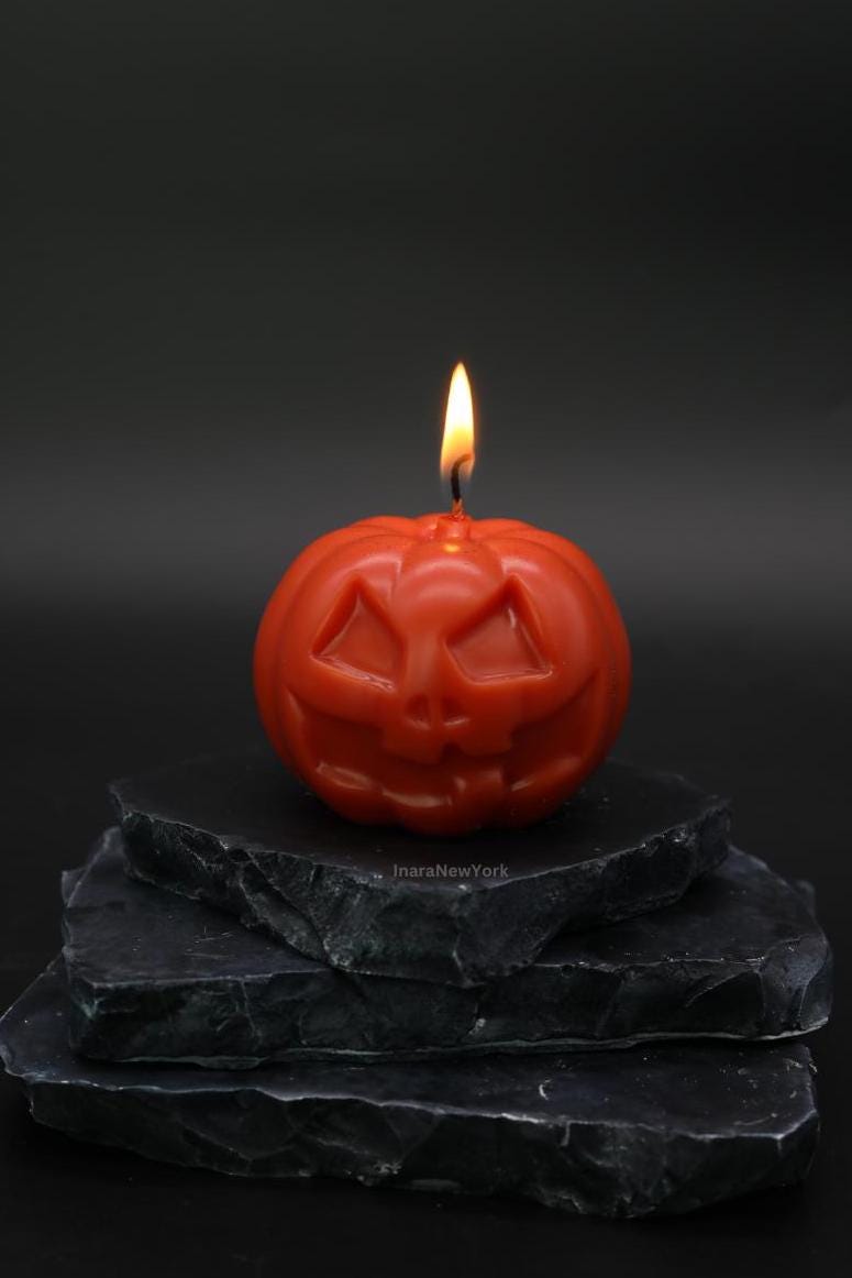 Halloween décor | fall candle | sculptural candle | housewarming | handmade candle | pumpkin shaped candle