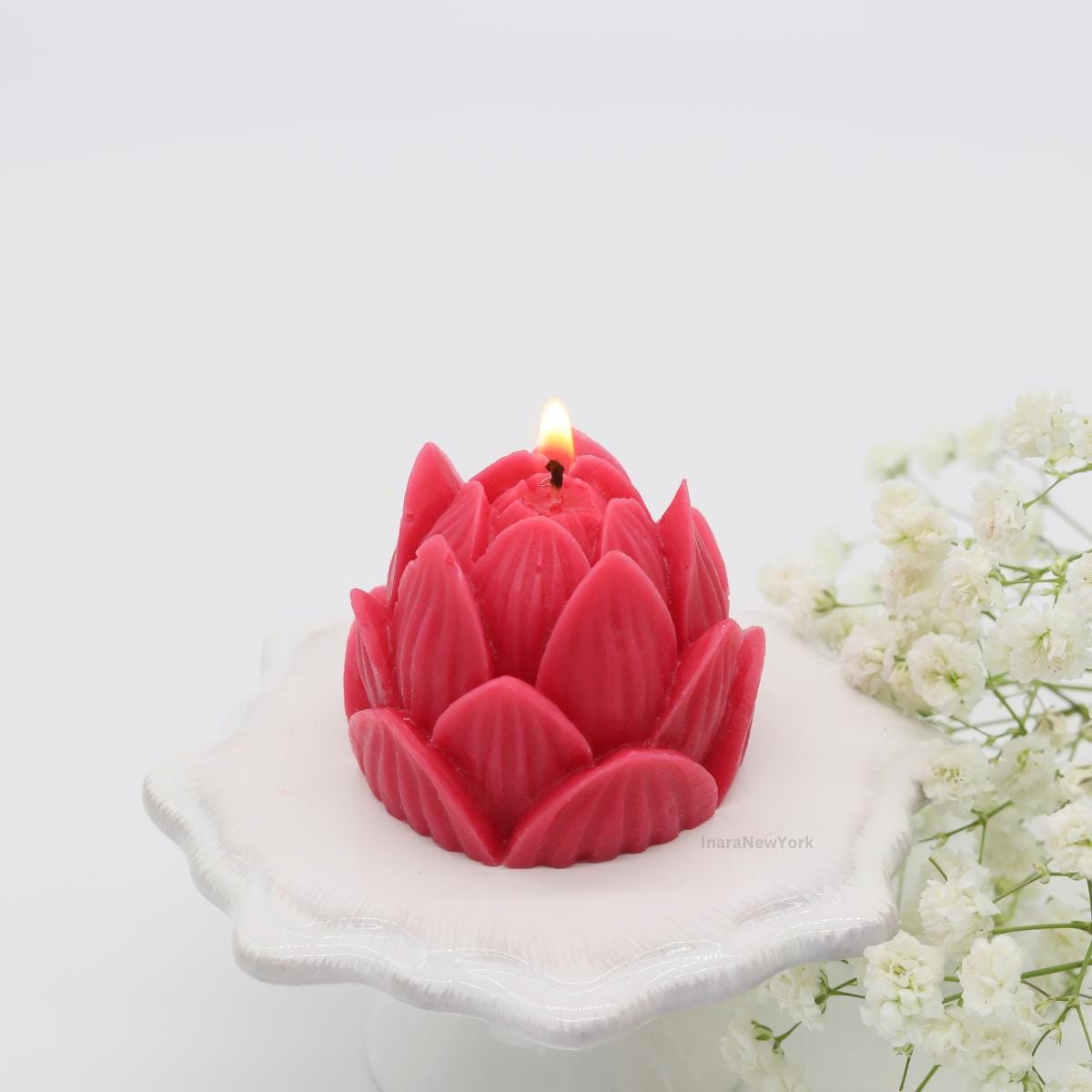 lotus Flower shaped candle | wedding candle | sculptural candle | housewarming candle | handmade candle | peony candle |