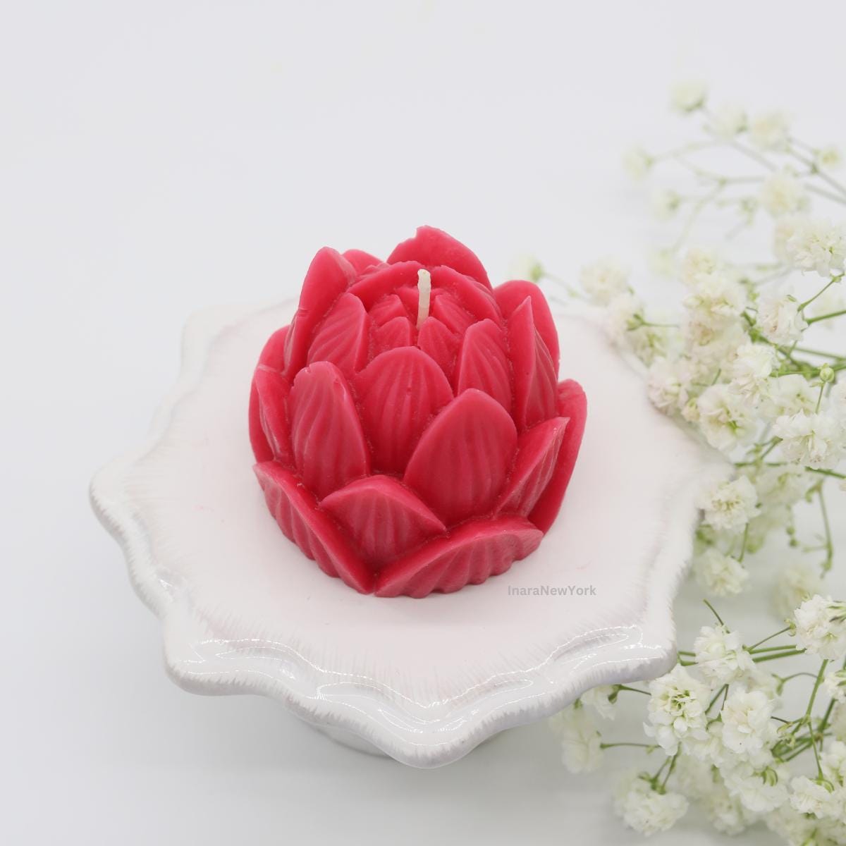 lotus Flower shaped candle | wedding candle | sculptural candle | housewarming candle | handmade candle | peony candle |