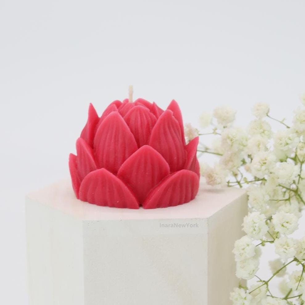 lotus Flower shaped candle | wedding candle | sculptural candle | housewarming candle | handmade candle | peony candle |