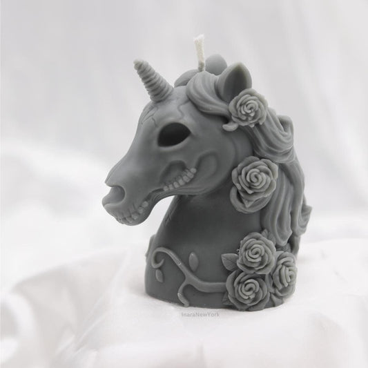 halloween unicorn | sculptural candle | housewarming decor candle | handmade candle | scary candle | bust virgin lady | 3d custom candle