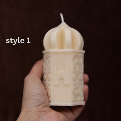 Ramadan Eid Lantern mosque Soy Candle: Handmade Ramazan Decor