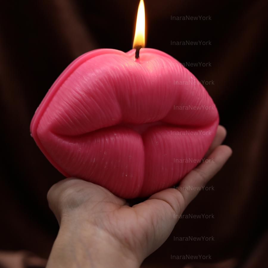 kiss, lips shaped candle |love candle| lips candle | lip filler candle| handmade | couple gift | romantic custom gift