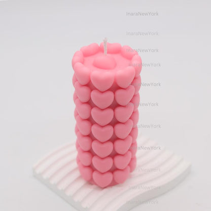 love heart pillar candle | valentines candle| love candle | sculptural candle | newly weds candle, wedding gift | custom